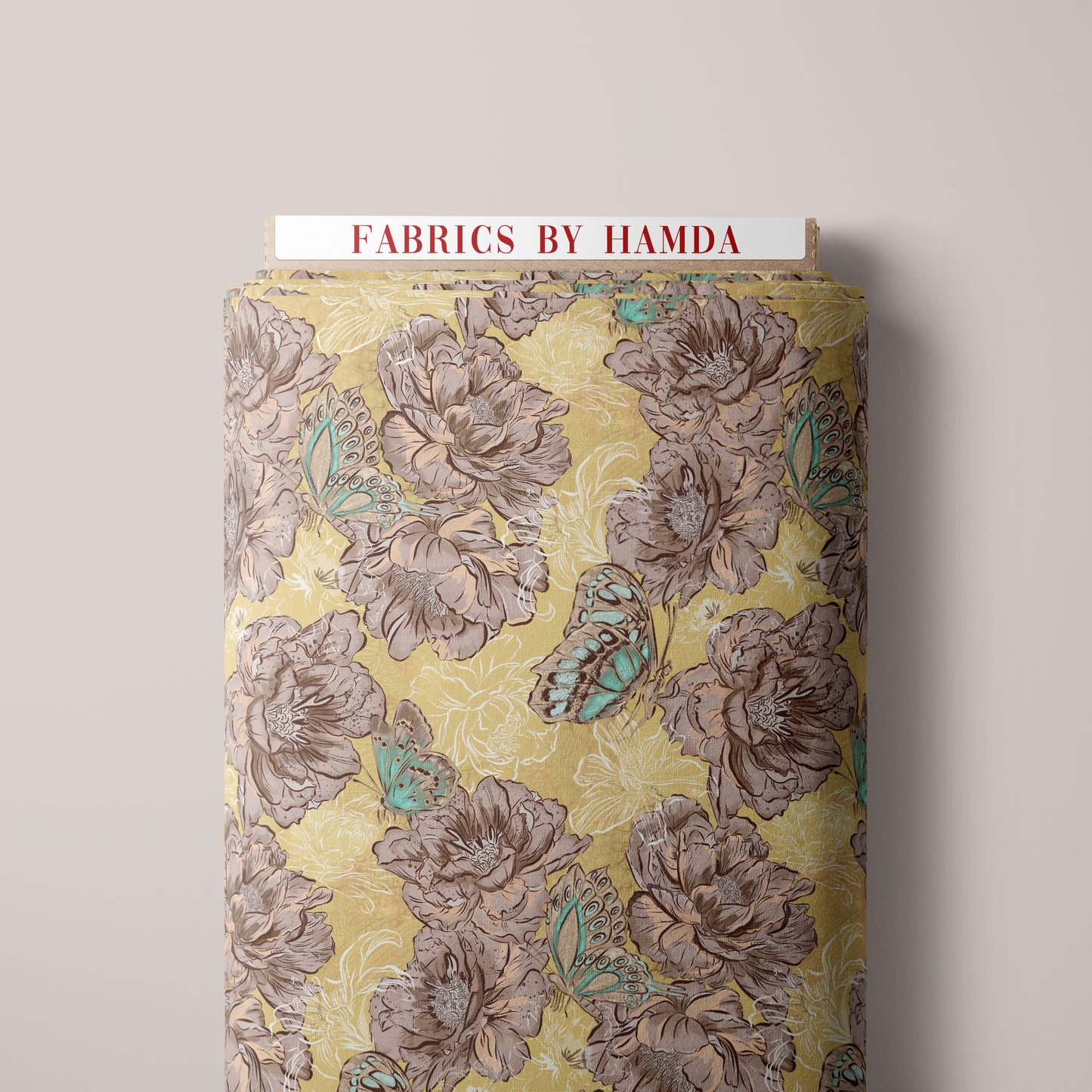 Butterflies & roses - yellow