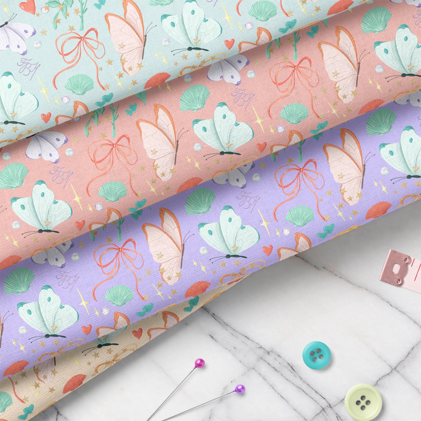 Butterflies & bows in yellow