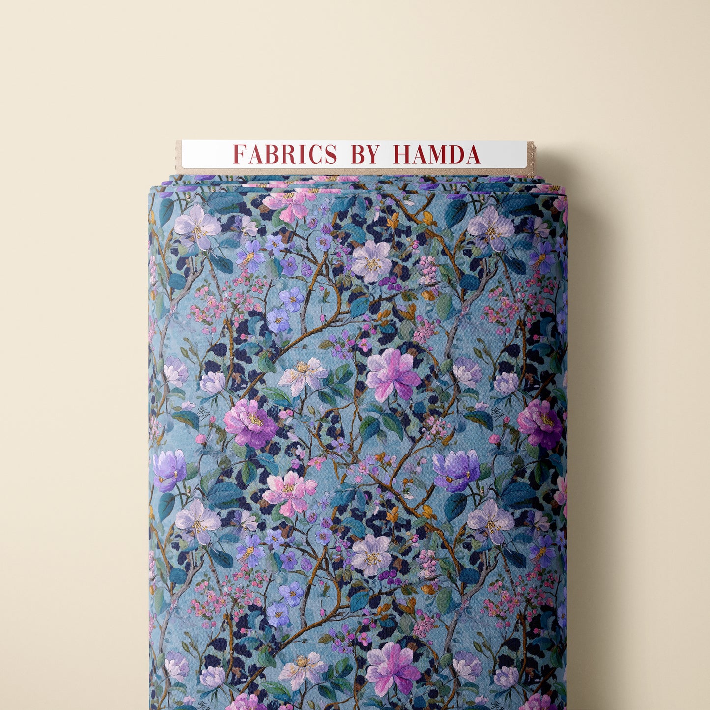 Leopard & floral in blue